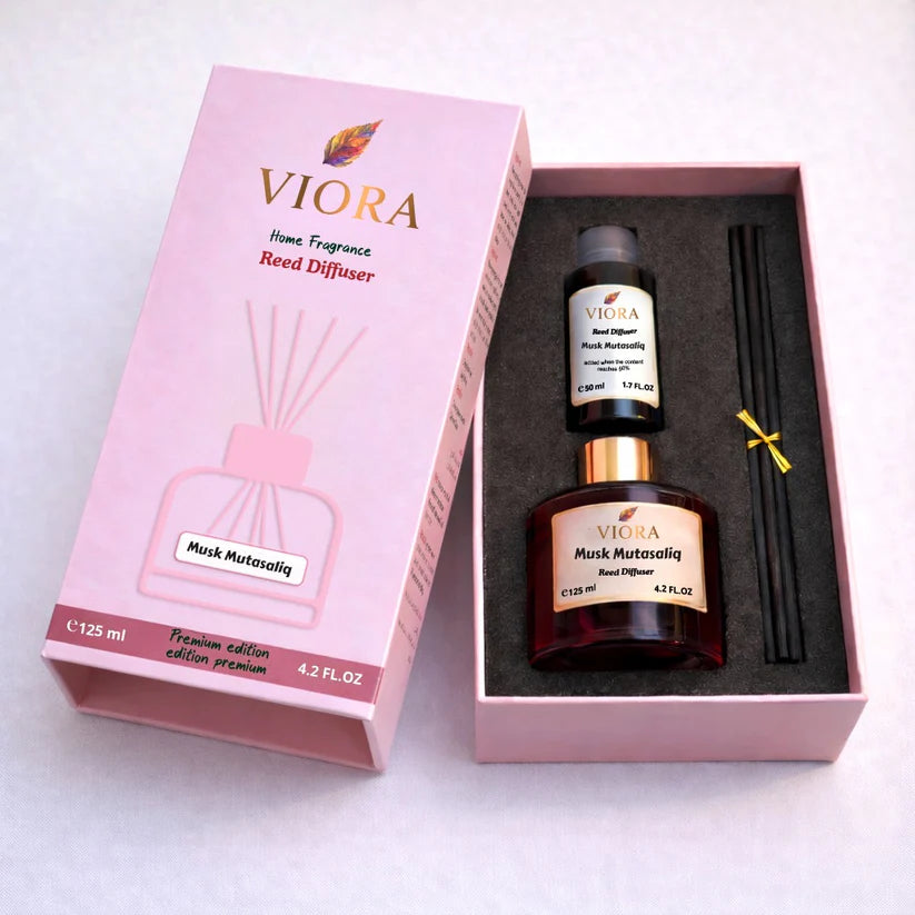 Viora Reed Diffuser 125 ml+ 50Ml Refill free with Musk Mutsaliq Fragrance